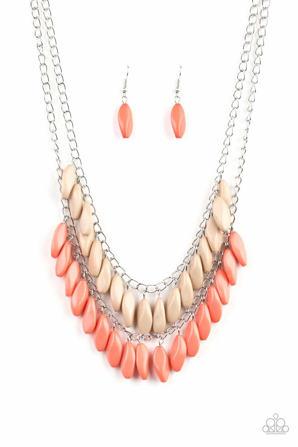 Paparazzi Accessories ? Beaded Boardwalk - Orange Necklace?Flat Rate Ship $4.50? Elegant Highlight Artisan Craft