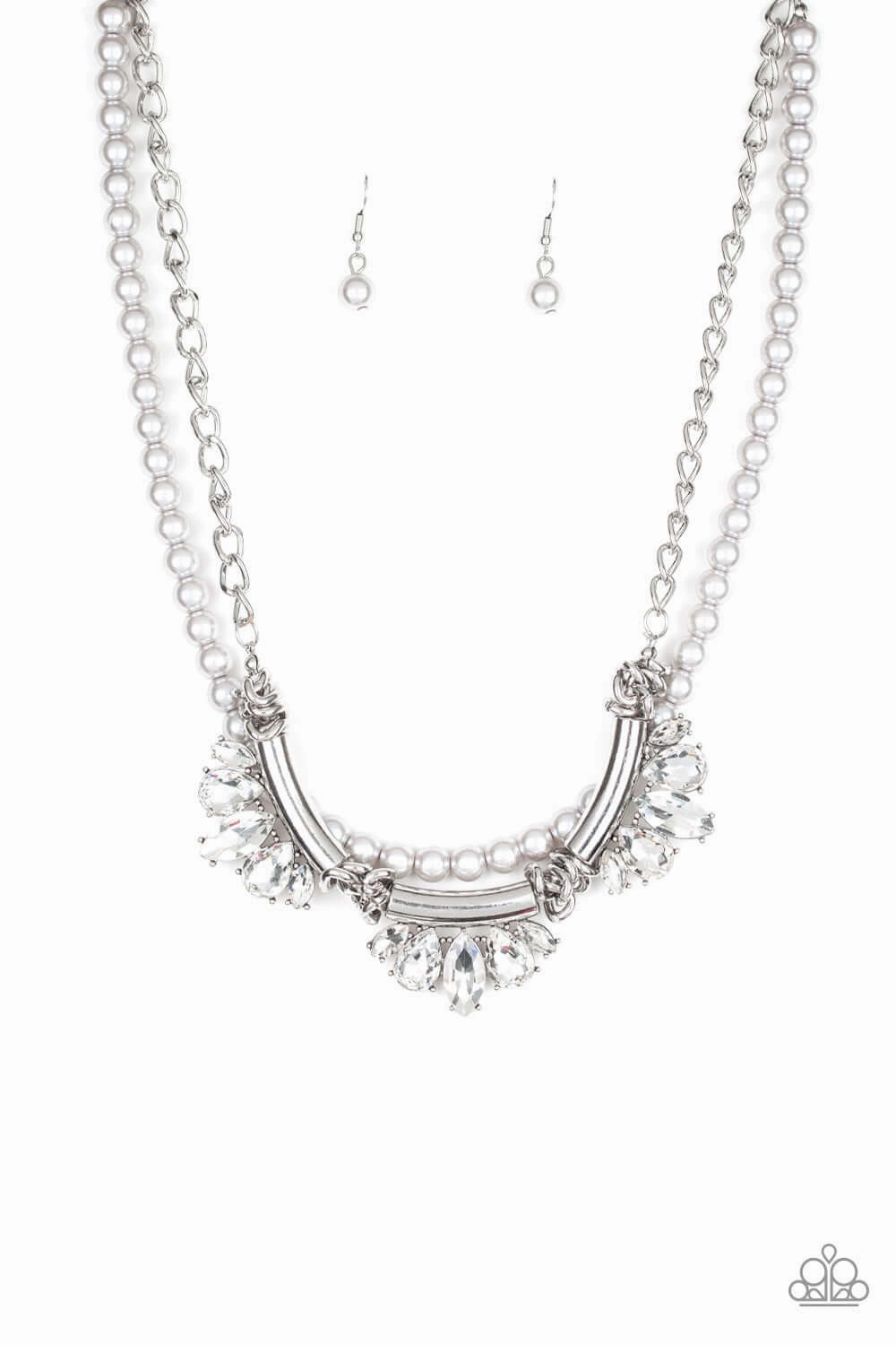 Best Friend Paparazzi Accessories ? Bow Before The Queen - Silver Necklace?Flat Rate Ship $4.50?