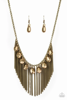 Subtle Edge Paparazzi Accessories ? Bragging Rights - Brass Necklace ? Flat Rate Ship $4.50?