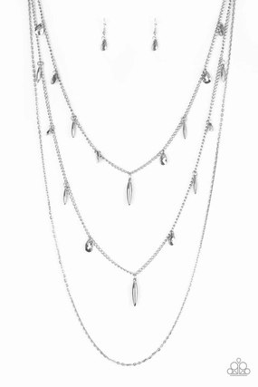 Romantic Detail Refined Taste Paparazzi Accessories ? Bravo Bravado - Silver Necklace?Flat Rate Ship $4.50?