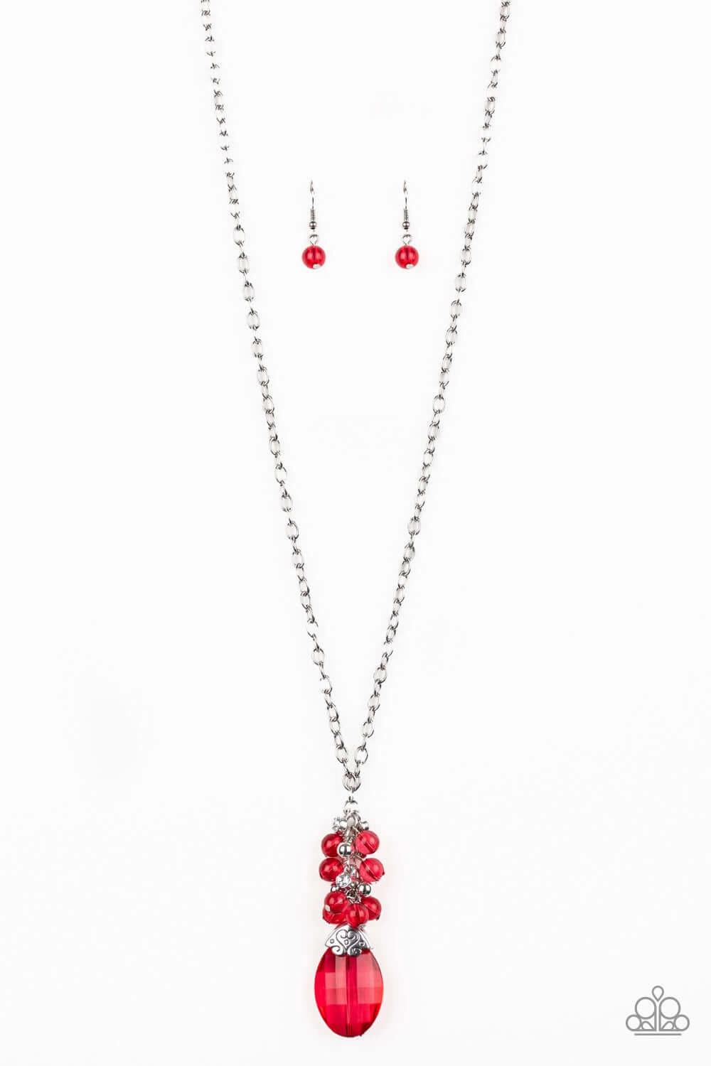 Stylish Accessory Bright Shine Paparazzi Accessories ? Crystal Cascade - Red Necklace?Flat Rate Ship $4.50?