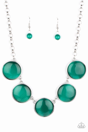 Travel Accent Paparazzi Accessories ? Ethereal Escape - Green Necklace?Flat Rate Ship $4.50?