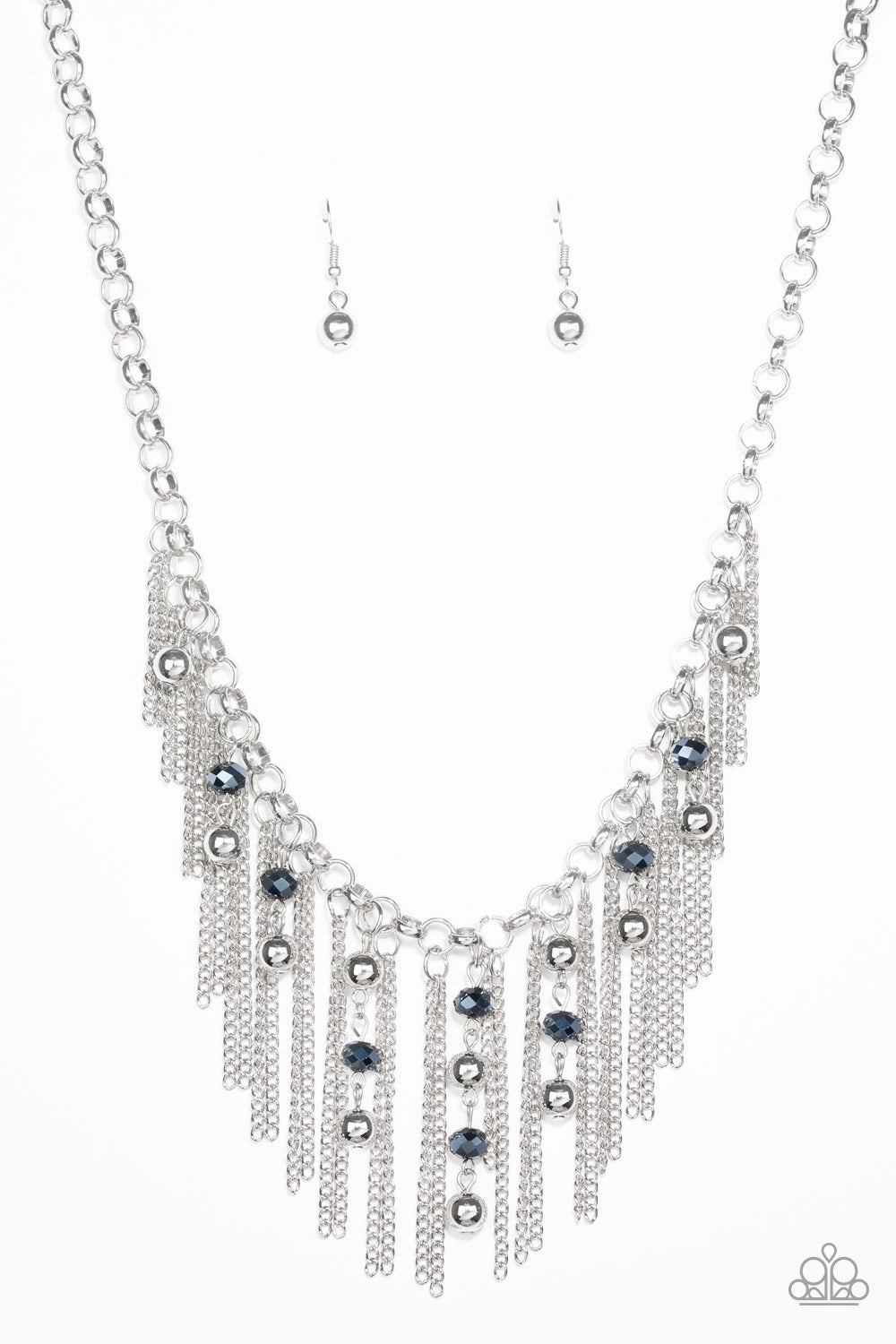 Sleek Accent Paparazzi Accessories ? Ever Rebellious - Blue Necklace?Flat Rate Ship $4.50?