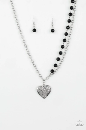 Autumn Mood Paparazzi Accessories ? Forever In My Heart - Black Necklace?Flat Rate Ship $4.50?