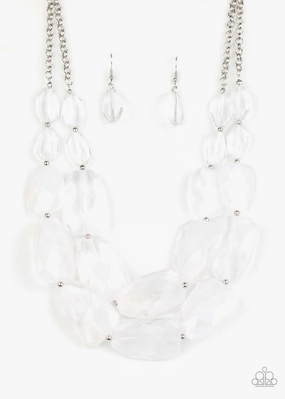 Paparazzi Accessories ? Gives Me Chills - White Necklace?Flat Rate Ship $4.50? Timeless Highlight