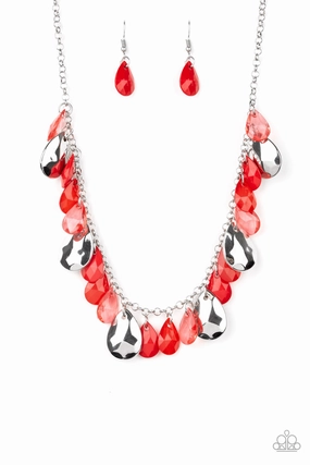 Perfect Ornament Paparazzi Accessories ? Hurricane Season - Red Necklace?Flat Rate Ship $4.50?