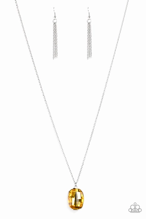 Lively Accent Outdoor Present Paparazzi Accessories ? Imperfect Iridescence - Yellow Necklace?Flat Rate Ship $4.50?