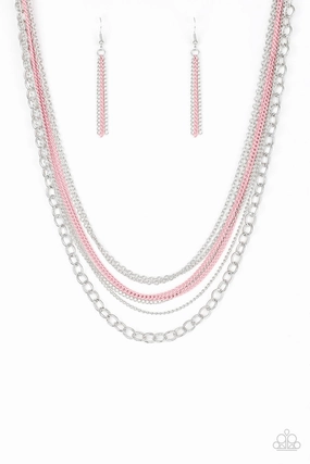 Paparazzi Accessories ? Intensely Industrial - Pink Necklace?Flat Rate Ship $4.50? Artistic Style