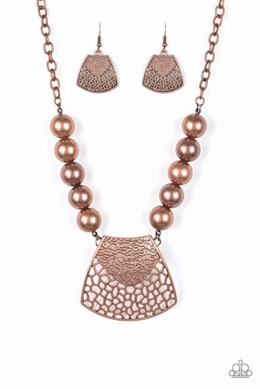 Paparazzi Accessories ? Large and In Charge - Copper Necklace?Flat Rate Ship $4.50? Adorned Piece