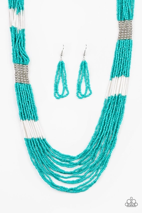 Paparazzi Accessories ? Let It BEAD - Blue Necklace?Flat Rate Ship $4.50? Job Interview Accessory Marvelous Jewelry