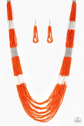 Paparazzi Accessories ? Let It BEAD - Orange Necklace?Flat Rate Ship $4.50? Splendid Present