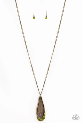 Stylish Man Paparazzi Accessories ? Metro Storm - Green Necklace?Flat Rate Ship $4.50?