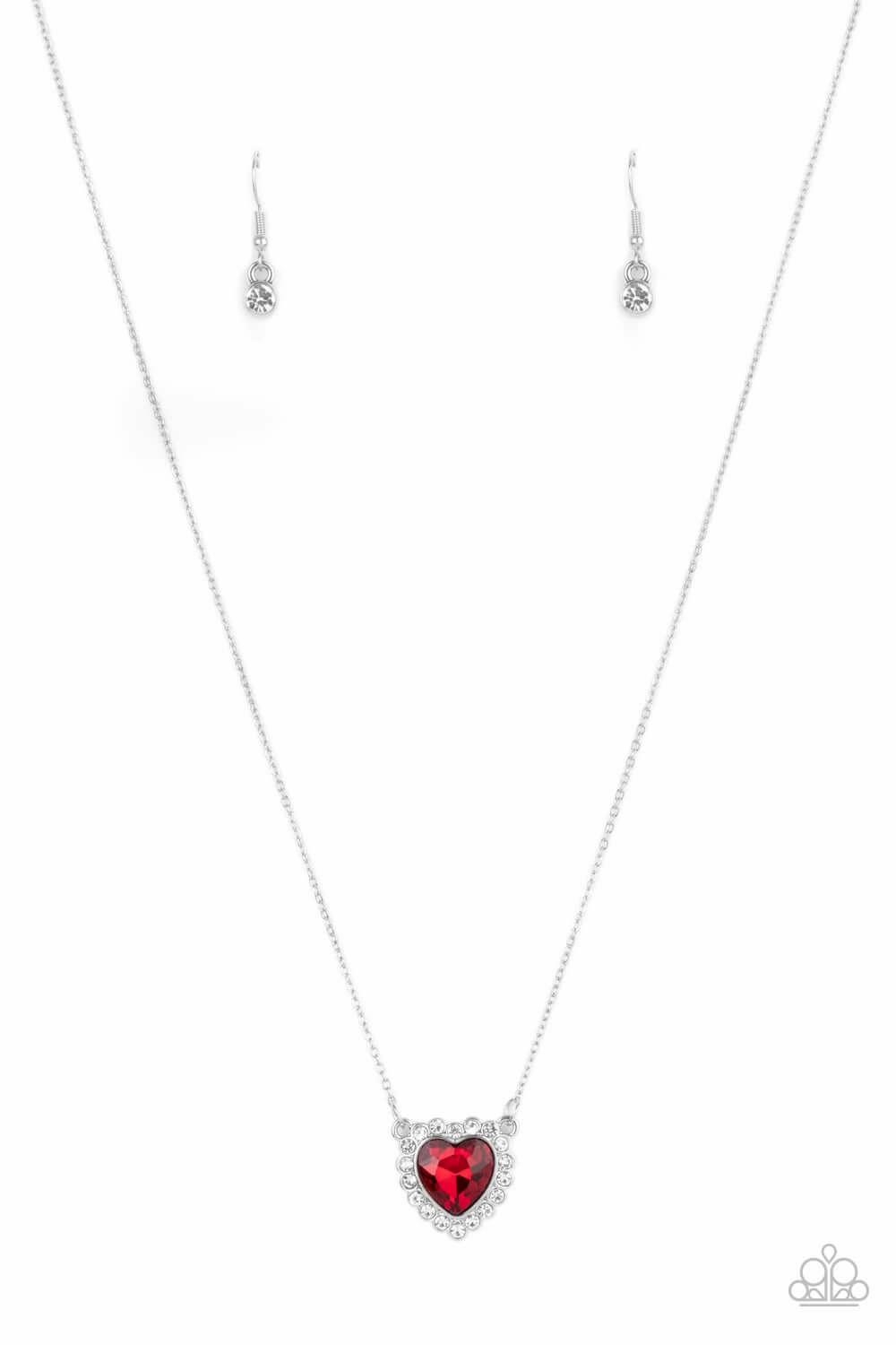 Paparazzi Accessories ? Out of the GLITTERY-ness of Your Heart - Red Necklace?Flat Rate Ship $4.50? Signature Piece Family Style