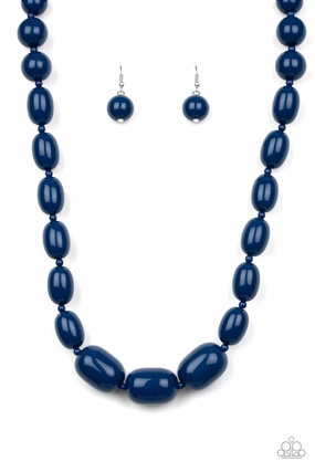 Paparazzi Accessories ? Poppin Popularity - Blue Necklace?Flat Rate Ship $4.50? Value Gift Pretty Jewelry