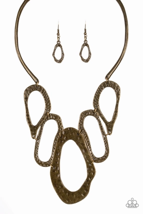 Paparazzi Accessories ? Prime Prowess - Brass Necklace?Flat Rate Ship $4.50? Event Style