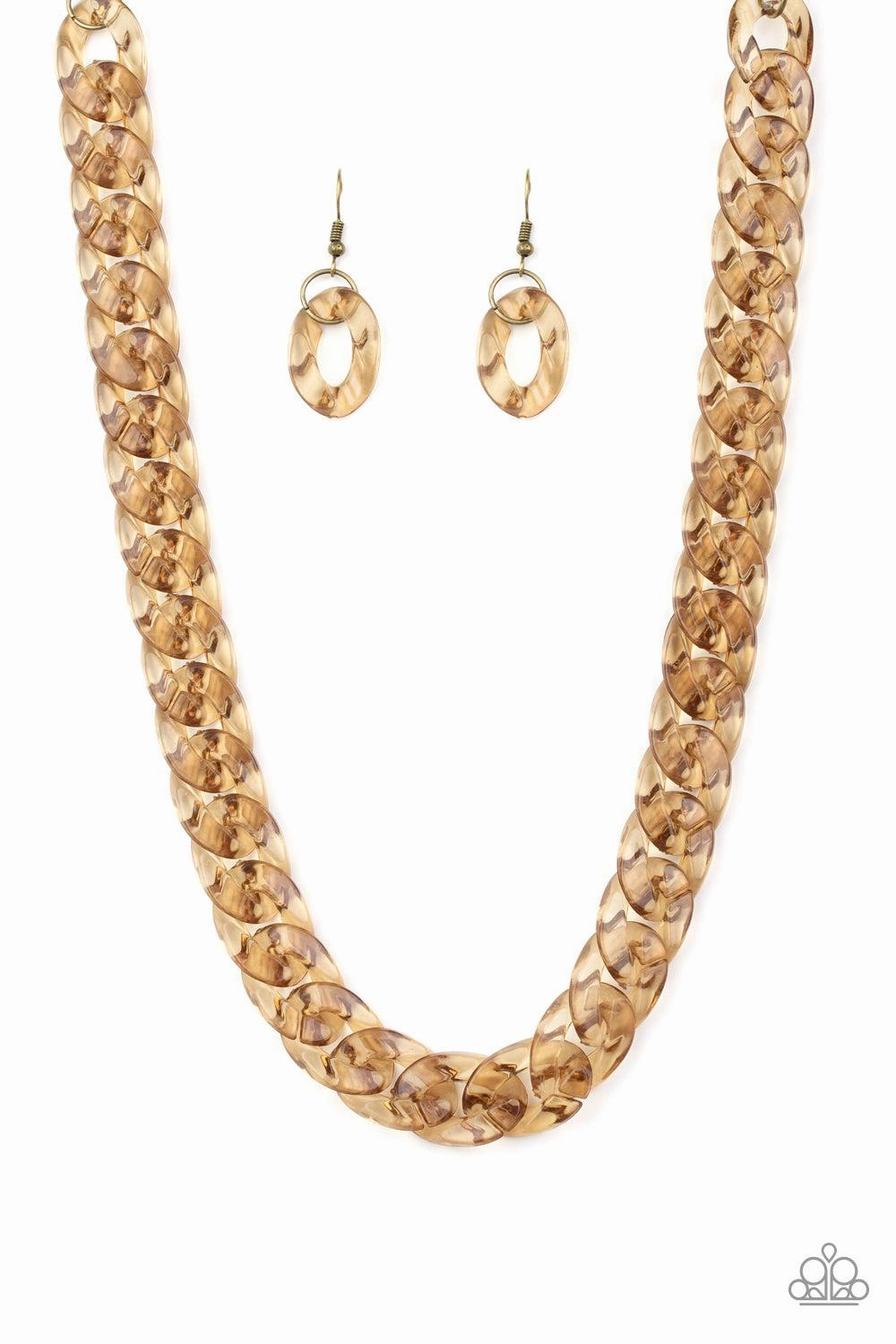 Paparazzi Accessories ? Put It On Ice - Brass Necklace?Flat Rate Ship $4.50? Soft Accent