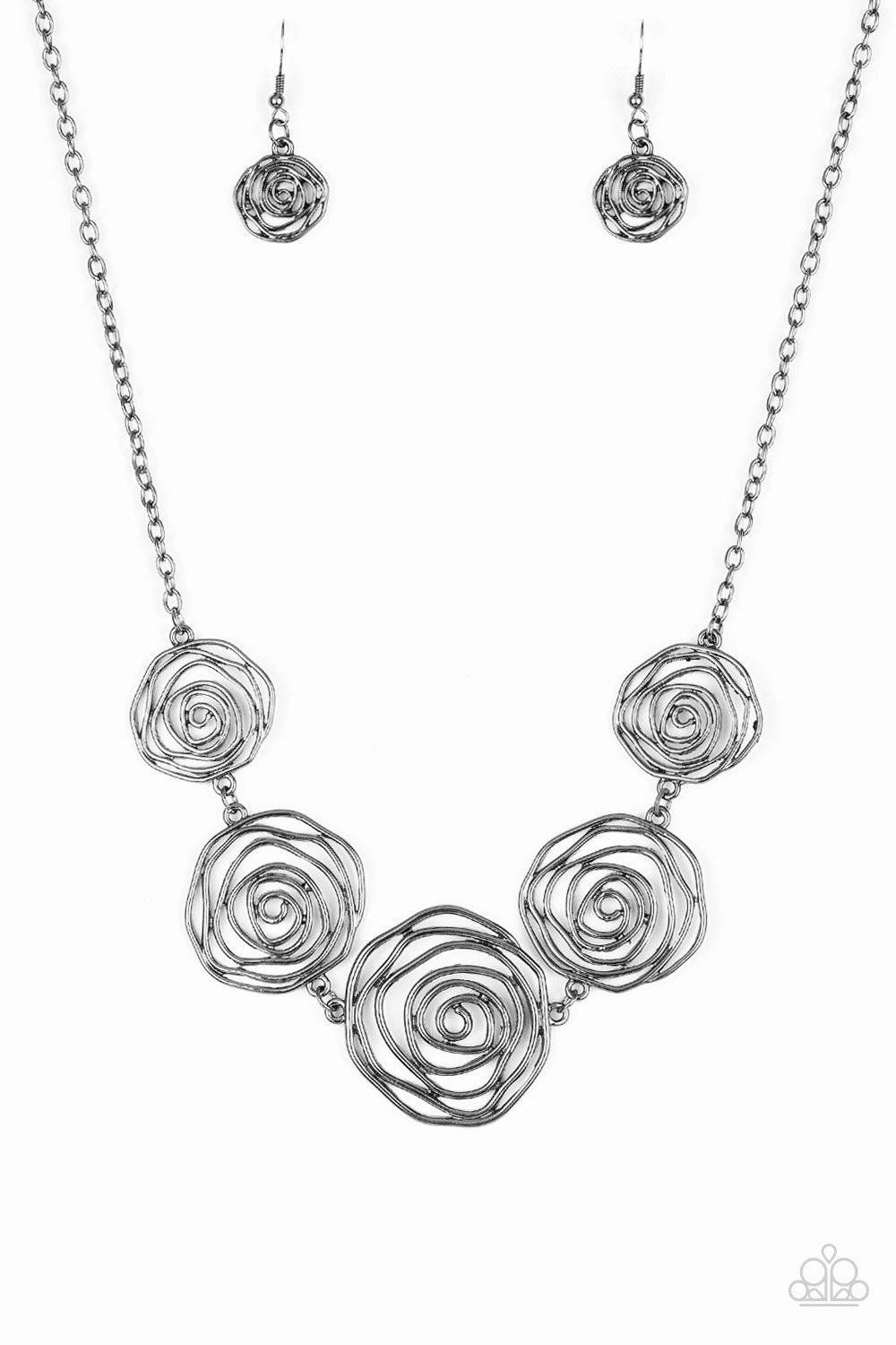 Contemporary Present Paparazzi Accessories ? Rosy Rosette - Black Necklace?Flat Rate Ship $4.50?