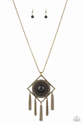 Paparazzi Accessories ? Sandstone Solstice - Brass Necklace?Flat Rate Ship $4.50? Festive Gift