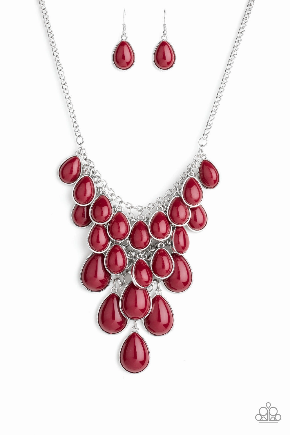 Marvelous Item Paparazzi Accessories ? Shop Til You TEARDROP - Red Necklace?Flat Rate Ship $4.50?