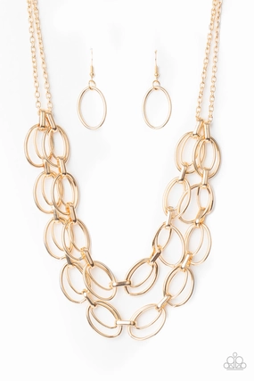 Daring Style Paparazzi Accessories ? Status Quo - Gold Necklace?Flat Rate Ship $4.50?