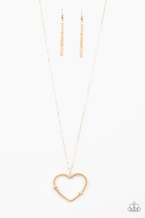 Best Friend Paparazzi Accessories ? Straight From The Heart - Gold Necklace?Flat Rate Ship $4.50?