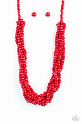 Paparazzi Accessories ? Tahiti Tropic - Red Necklace?Flat Rate Ship $4.50? Versatile Accessory