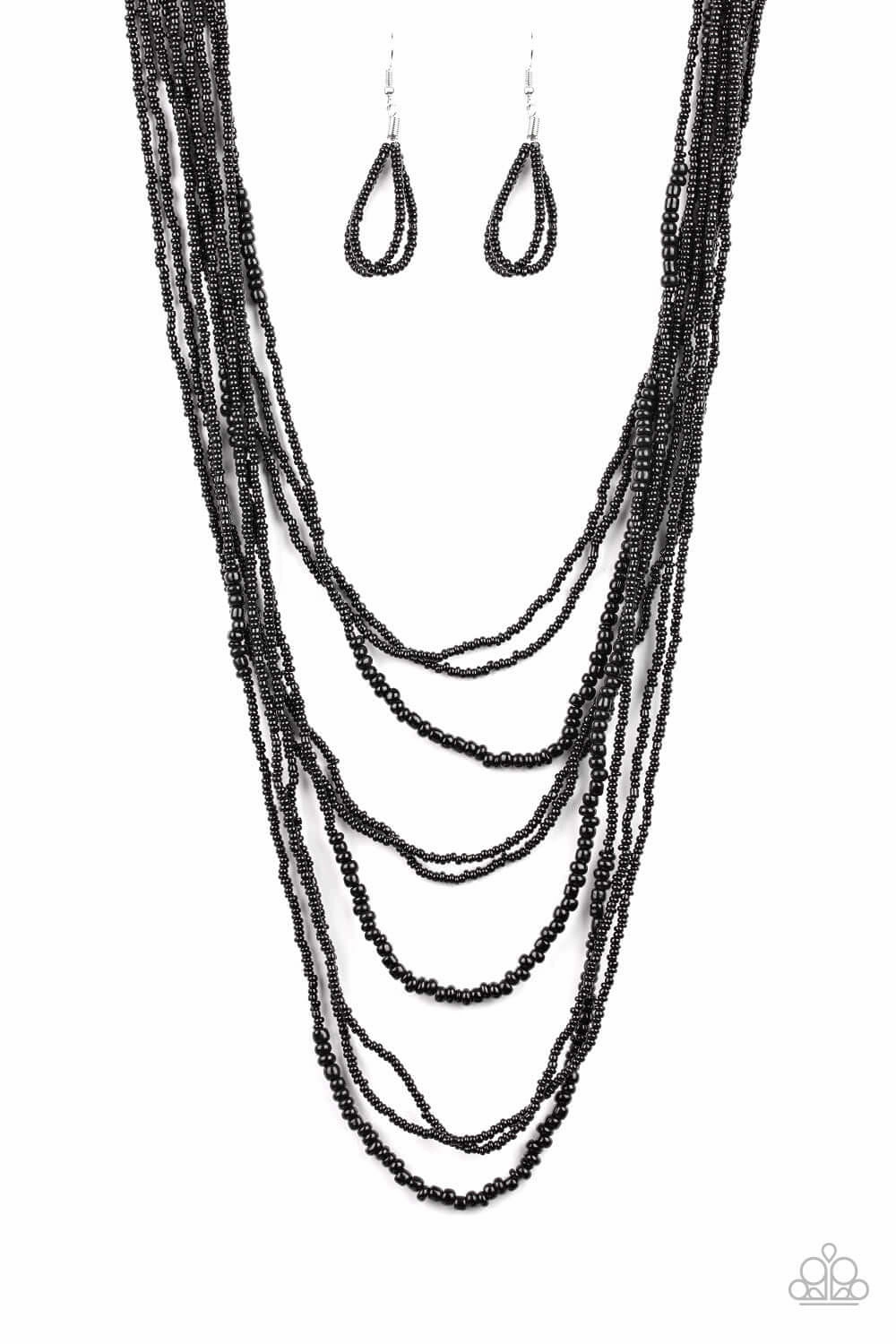 Paparazzi Accessories ? Totally Tonga - Black Necklace?Flat Rate Ship $4.50? Spring Detail