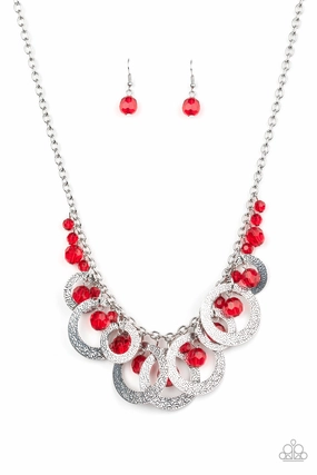 Classic Piece Minimalist Item Paparazzi Accessories ? Turn It Up - Red Necklace?Flat Rate Ship $4.50?