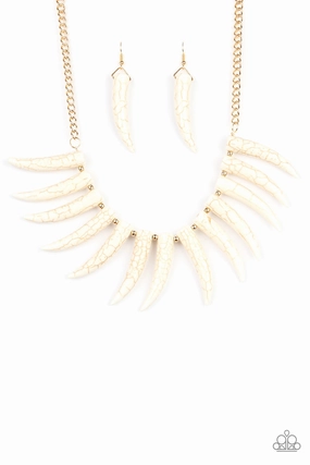 Festive Season Paparazzi Accessories ? Tusk Tundra - White Necklace?Flat Rate Ship $4.50?