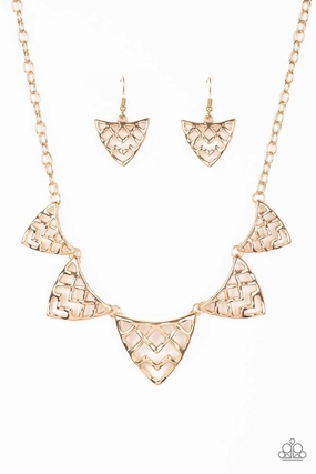 Wedding Piece Lightweight Style Paparazzi Accessories ? Welcome To The Lions Den - Gold Necklace?Flat Rate Ship $4.50?