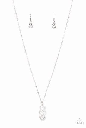 Minimal Appeal Paparazzi Accessories ? With All Your HEARTS - White Necklace?Flat Rate Ship $4.50?