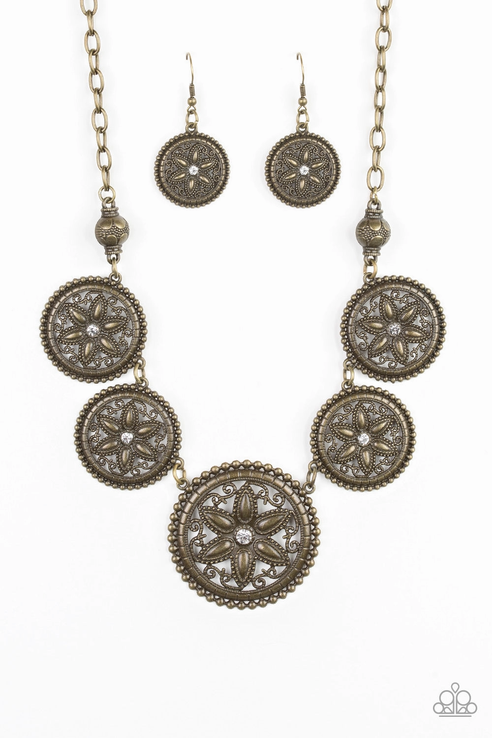 Warm Accent Chic Accessory Paparazzi Accessories ? Written In The STAR LILIES - Brass Necklace?Flat Rate Ship $4.50?