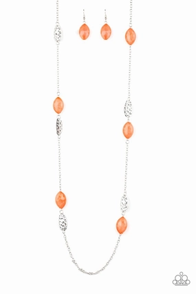 Premium Gift Classic Jewelry Paparazzi Accessories ?Beachfront Beauty - Orange Necklace? Flat Rate Ship $4.50?
