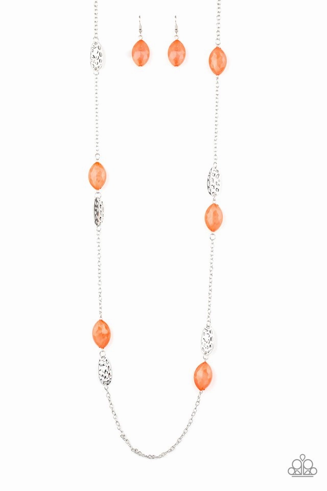 Premium Gift Classic Jewelry Paparazzi Accessories ?Beachfront Beauty - Orange Necklace? Flat Rate Ship $4.50?