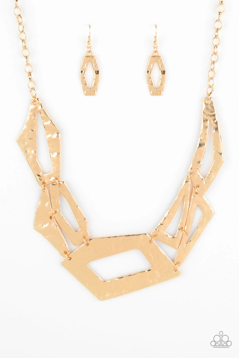 Exquisite Item Paparazzi Accessories ?Break The Mold - Gold Necklace? Flat Rate Ship $4.50?