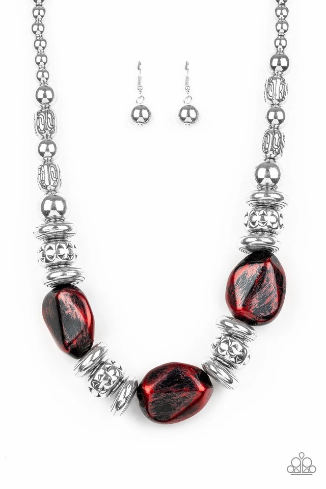 Paparazzi Accessories ?Colorfully Confident - Red Necklace? Flat Rate Ship $4.50? Event Jewelry