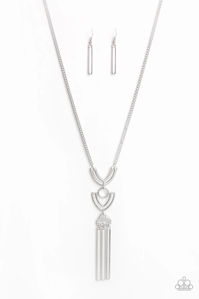 Paparazzi Accessories ?Confidently Cleopatra - Silver Necklace? Flat Rate Ship $4.50? Weak Piece Dramatic Accent