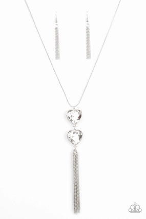 Worldwide Adornment Paparazzi Accessories ?Flirtatious of Them All - White Heart Necklace? Flat Rate Ship $4.50?