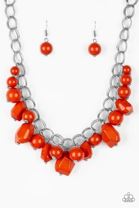Paparazzi Accessories ?Gorgeously Globetrotter - Orange Necklace? Flat Rate Ship $4.50? Festival Crystal Piece