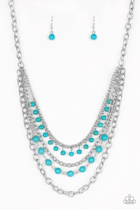 Paparazzi Accessories ?Ground Forces - Blue Necklace? Flat Rate Ship $4.50? Luxury Accent