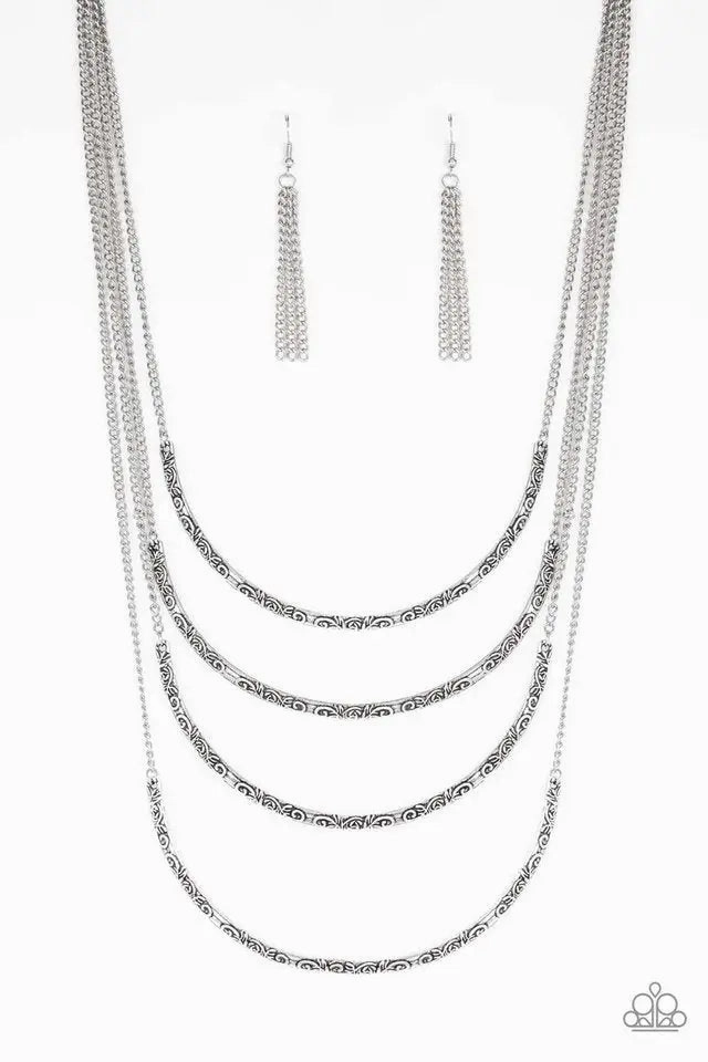 Sweet Touch Paparazzi Accessories ?It Will Be Over MOON - Silver Necklace?Flat Rate Ship $4.50?