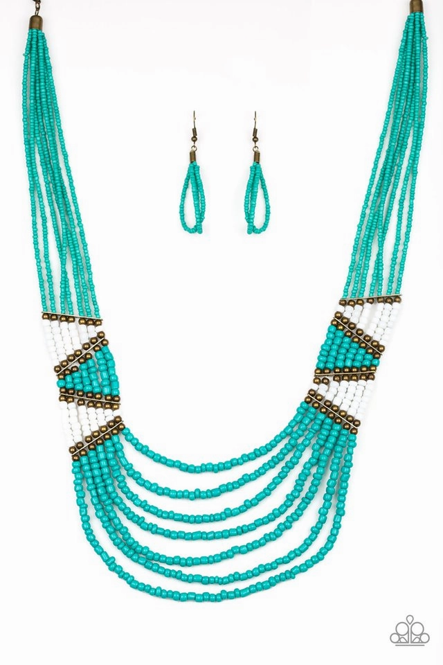 Paparazzi Accessories ?Kickin It Outback - Blue Necklace?Flat Rate Ship $4.50? Signature Piece Fine Accessory