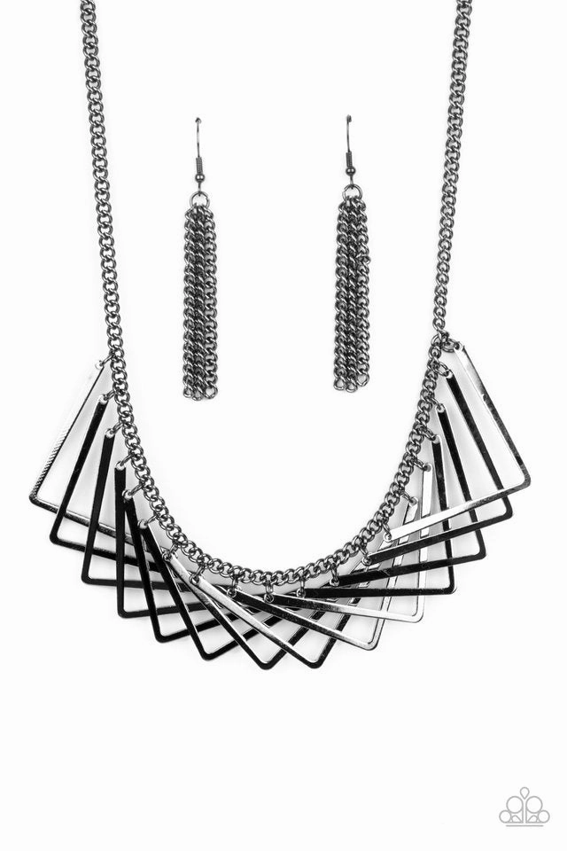 Paparazzi Accessories ?Metro Mirage - Black Necklace? Flat Rate Ship $4.50? Marvelous Jewelry Bright Shine