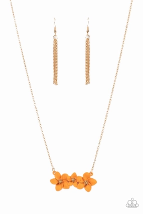 Paparazzi Accessories ?Petunia Picnic - Orange Necklace? Flat Rate Ship $4.50? Delicate Design