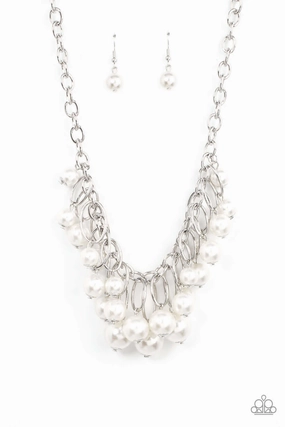 Paparazzi Accessories ?Powerhouse Pose - White Necklace? Flat Rate Ship $4.50? Celebration Style Artistic Accessory