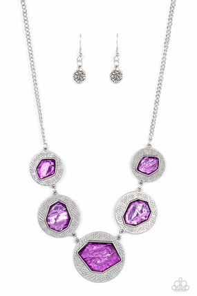 Paparazzi Accessories ?Raw Charisma - Purple Necklace? Flat Rate Ship $4.50? Monochrome Piece