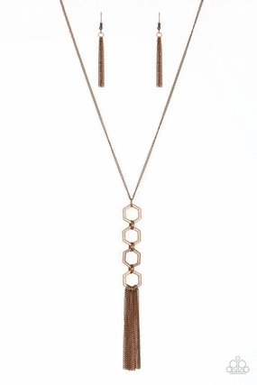 Gift Choice Paparazzi Accessories ?Ready, Set, GEO! - Copper Necklace? Flat Rate Ship $4.50?