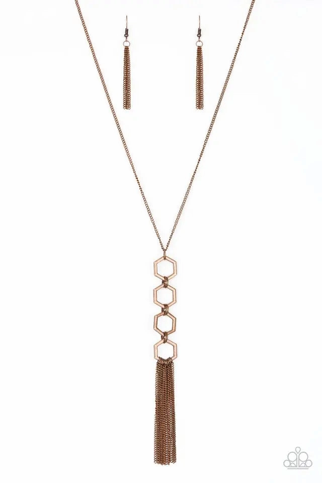 Gift Choice Paparazzi Accessories ?Ready, Set, GEO! - Copper Necklace? Flat Rate Ship $4.50?