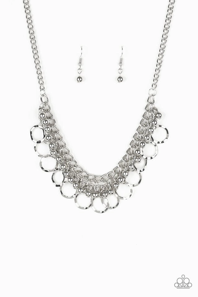 Street Fashion Paparazzi Accessories ?Ring Leader Radiance - Silver Necklace?Flat Rate Ship $4.50?