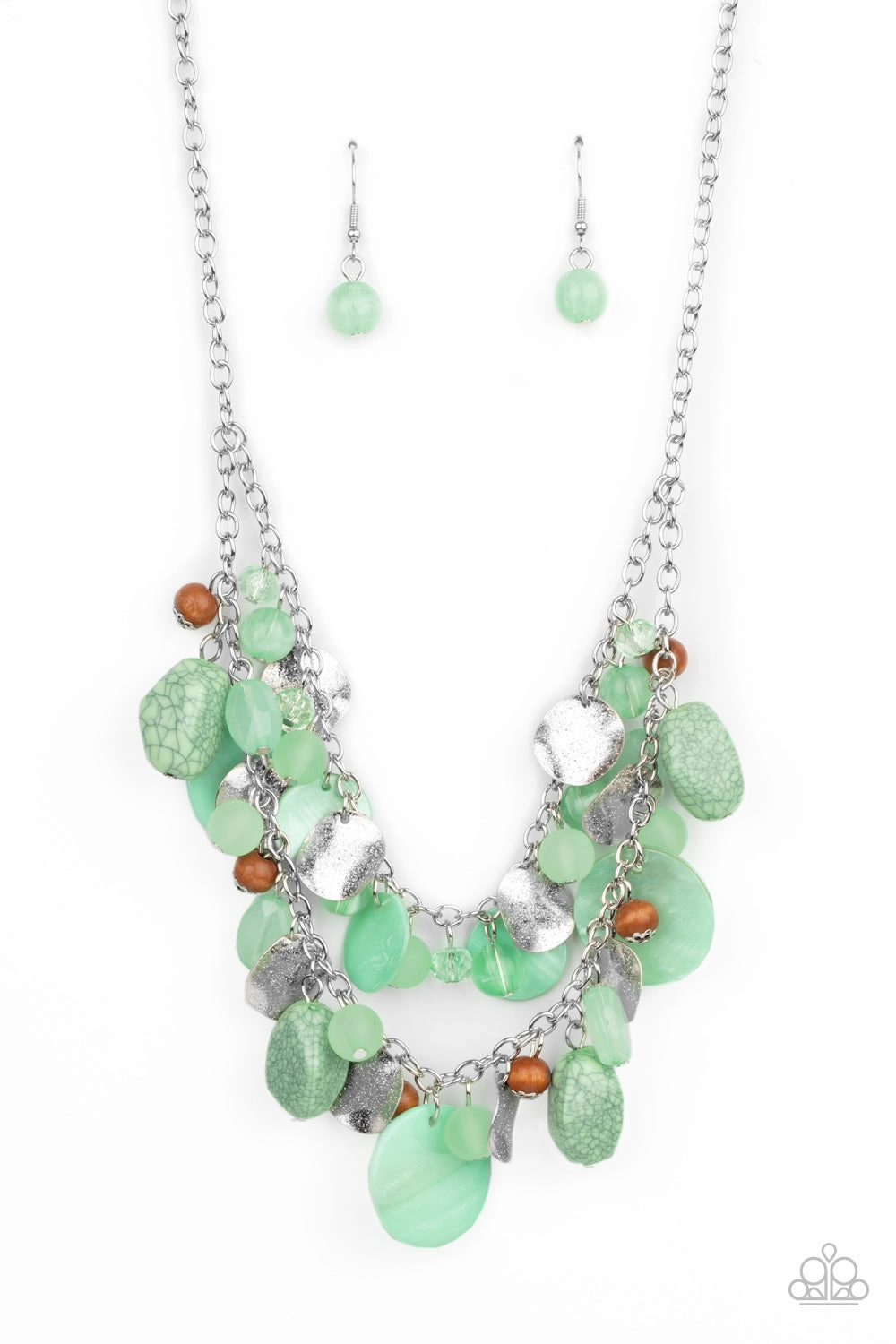 Perennial Piece Paparazzi Accessories ?Spring Goddess - Green Necklace?Flat Rate Ship $4.50?